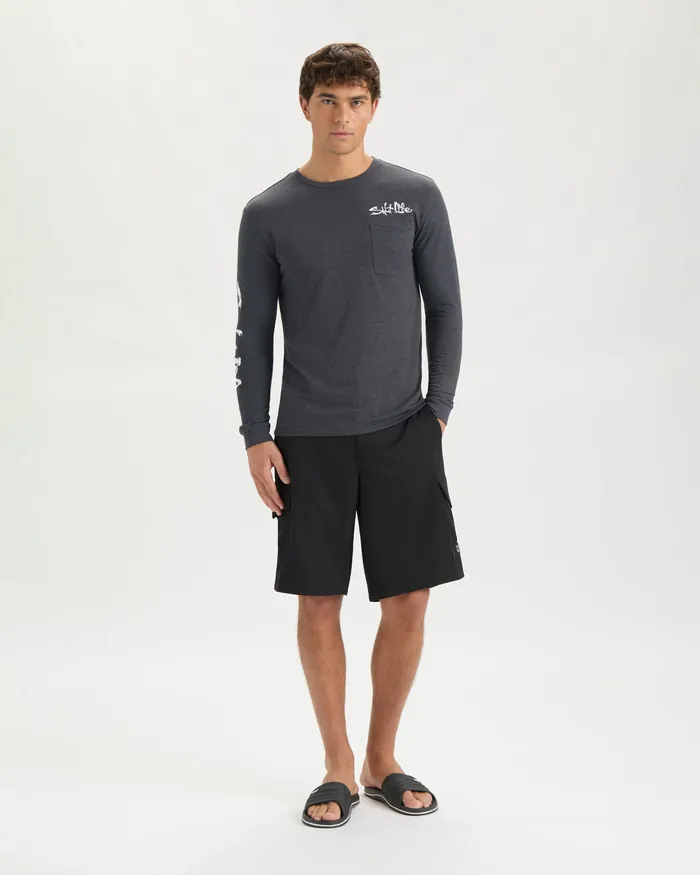 Men’s Hook Line and Sinker Fade Long Sleeve Shirt - Image 6