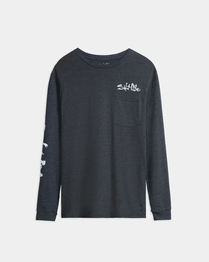 Men’s Hook Line and Sinker Fade Long Sleeve Shirt - Image 7