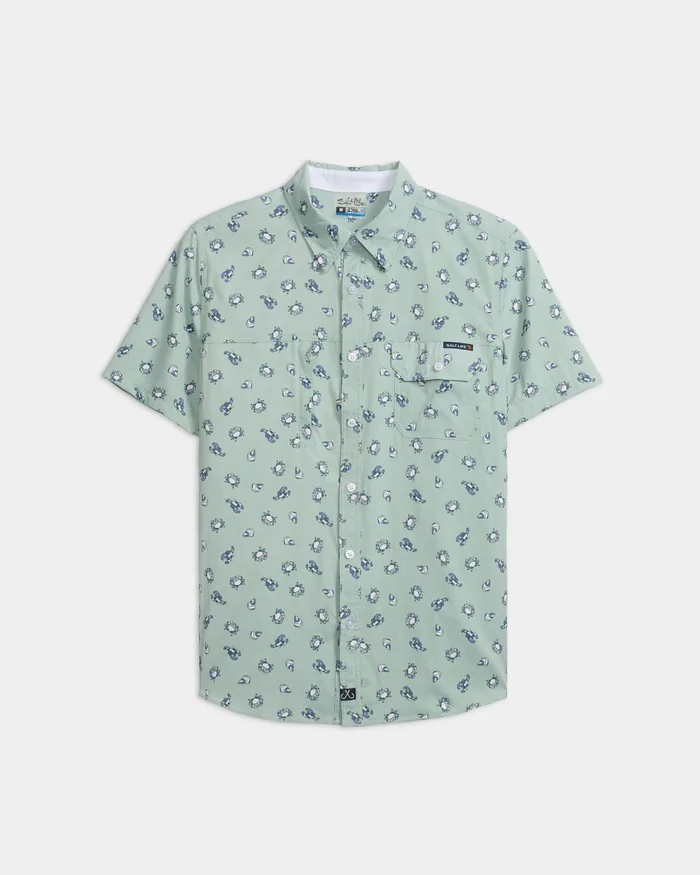 Men's Crustacean Life Woven Short Sleeve Shirt