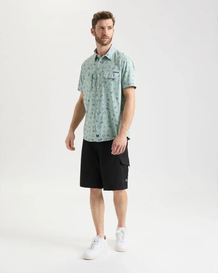 Men's Crustacean Life Woven Short Sleeve Shirt - Image 5