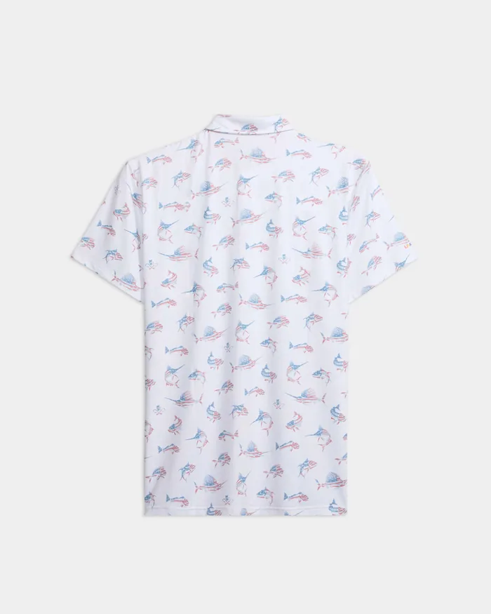 Men's Fish N' Bones Americana SLX Performance Polo - Image 2