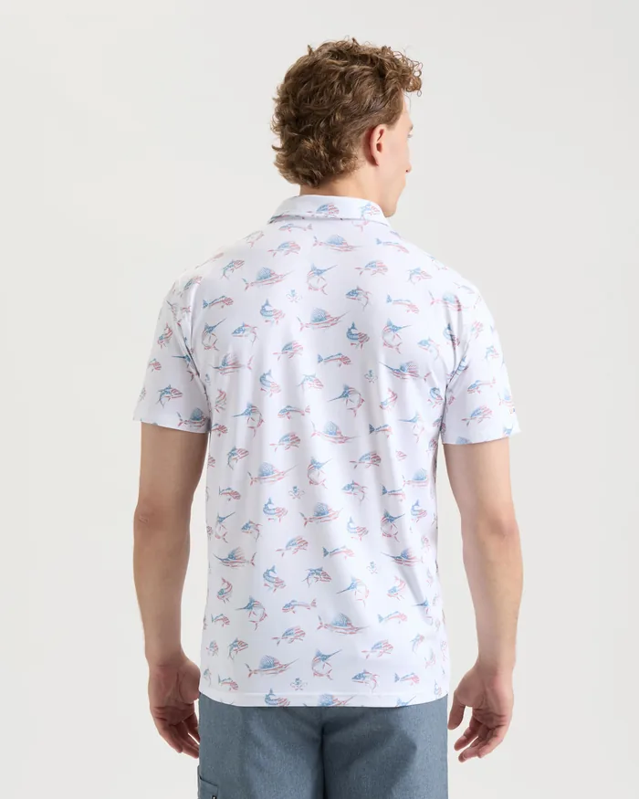 Men's Fish N' Bones Americana SLX Performance Polo - Image 5
