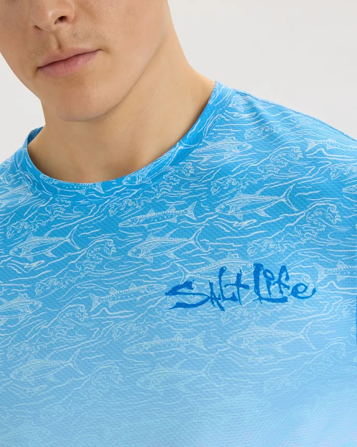 Men’s Current and Catch Fade 2.0 Perforated SLX Performance Tee - Image 5