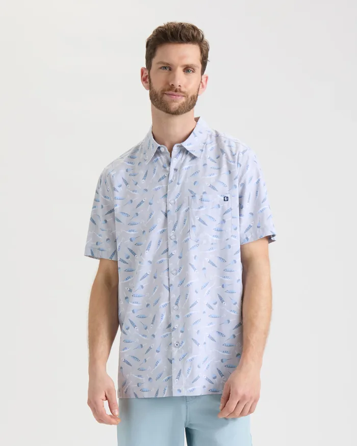 Men's Tempting Tackle Woven Short Sleeve Shirt - Image 2
