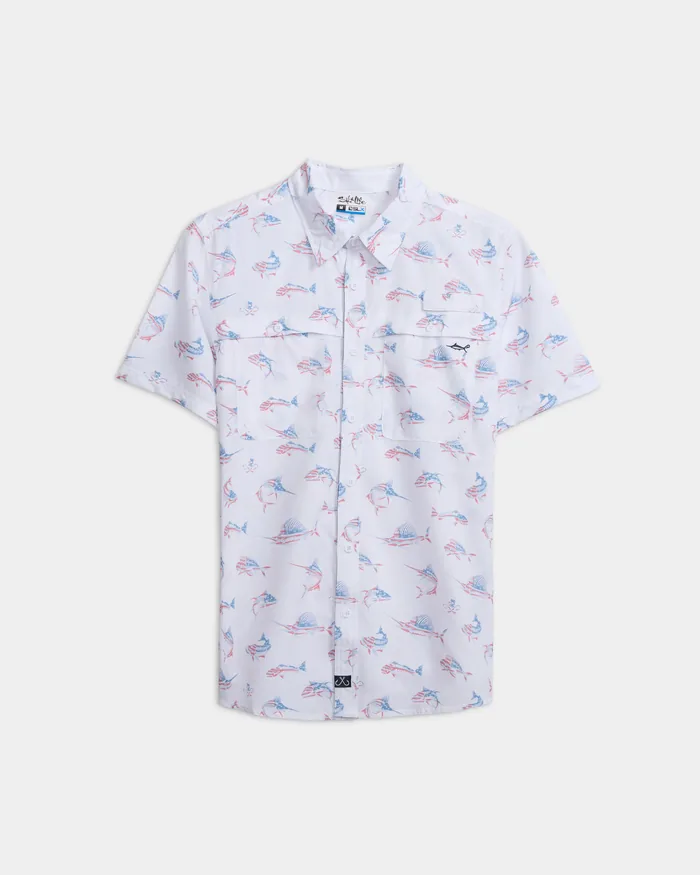 Men's Fish N' Bones Americana SLX Performance Short Sleeve Shirt