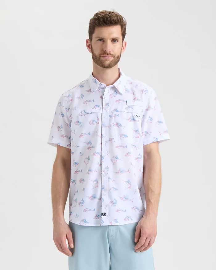 Men's Fish N' Bones Americana SLX Performance Short Sleeve Shirt - Image 2