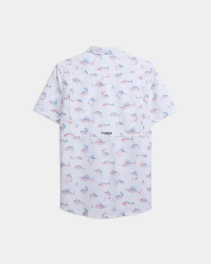 Men's Fish N' Bones Americana SLX Performance Short Sleeve Shirt - Image 8
