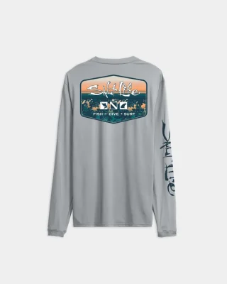Men’s Liquid Depth Badge Long Sleeve SLX Performance Tee
