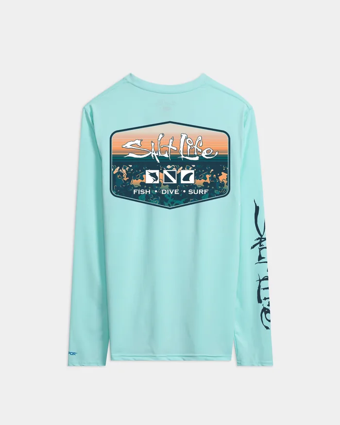 Men’s Liquid Depth Badge Long Sleeve SLX Performance Tee