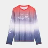Men’s Red White and Waves Fade Perforated SLX Performance Tee