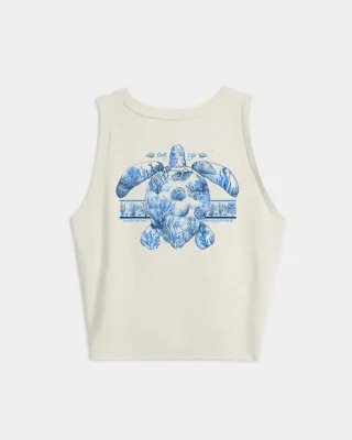 Women’s Aquarium Turtle Tie Front Tank Top
