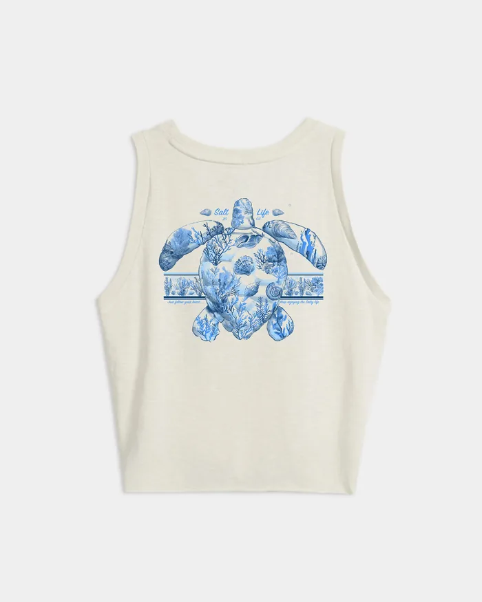 Women’s Aquarium Turtle Tie Front Tank Top