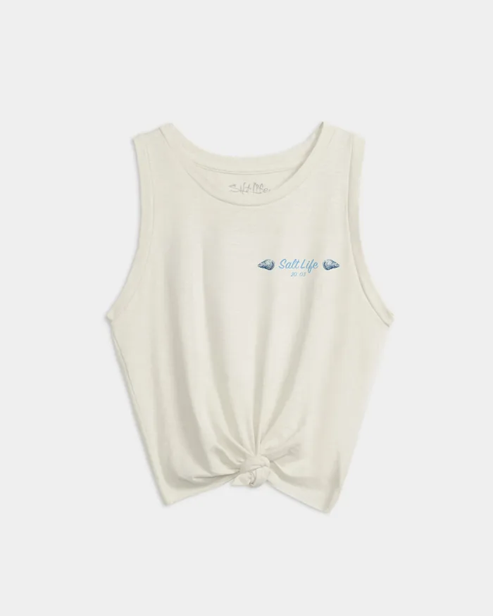 Women’s Aquarium Turtle Tie Front Tank Top - Image 7