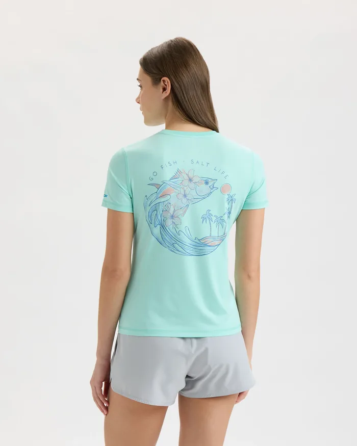 Women’s Go Fish Tuna Performance Short Sleeve Tee - Image 4