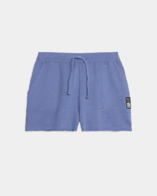 SALTY MIND OCEAN WASHED FLEECE SHORT-418 indigo