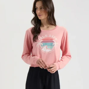 Alternative view of Women's Paradise Bound Cropped Long Sleeve Shirt