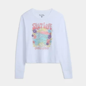Women’s Sunrise Vibes Crew Neck Cropped Shirt