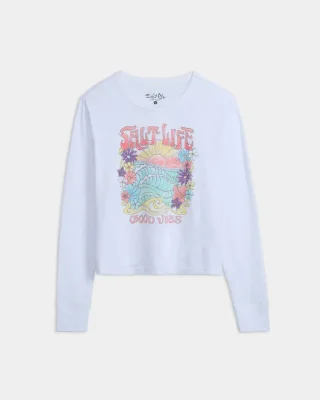 Women’s Sunrise Vibes Crew Neck Cropped Shirt