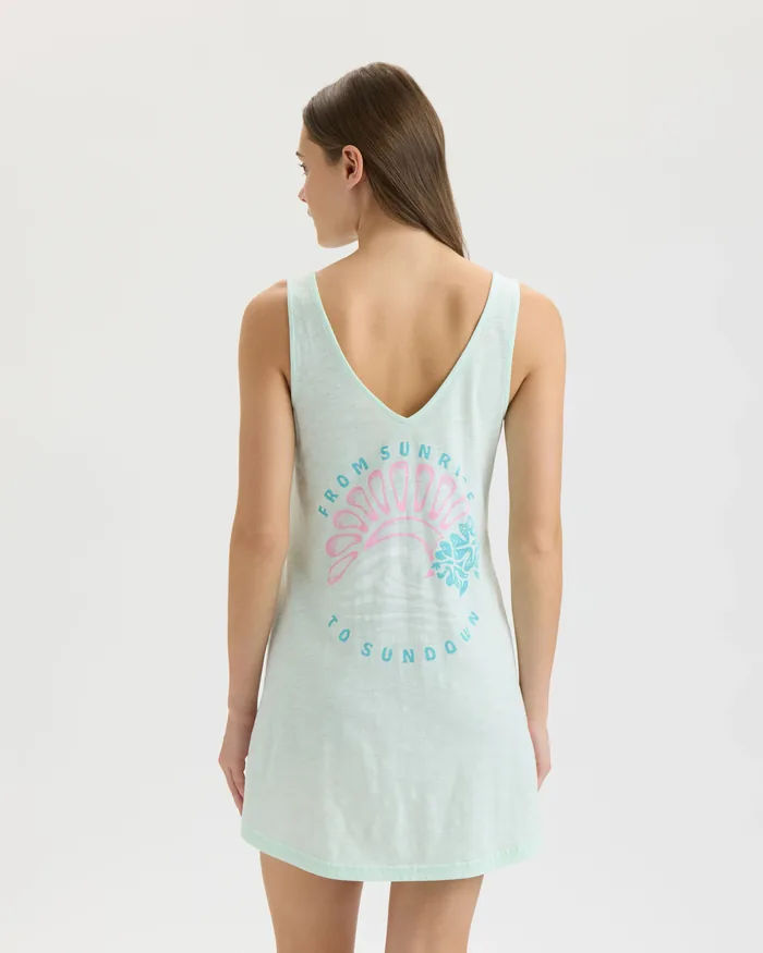 Women’s Sunrise Sunset Slub Beach Dress - Image 4