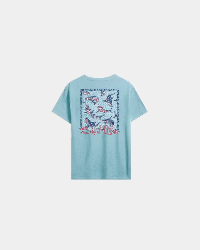 Youth Sharks Americana Short Sleeve Tee